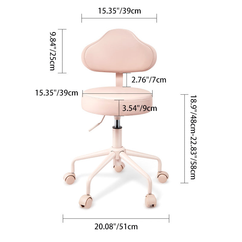 Contemporary Creative Cloud-Shaped Iron PU Leather Bar Stool Backrest Armless For Dining Room & Kitchen
