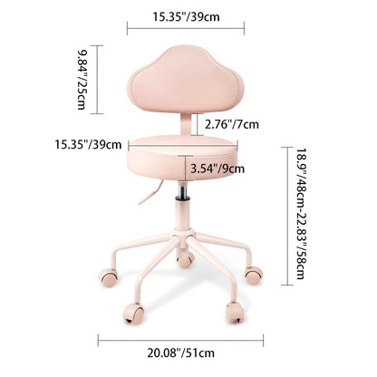 Contemporary Creative Cloud-Shaped Iron PU Leather Bar Stool Backrest Armless For Dining Room & Kitchen