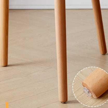 Modern Minimalist Curved PP Beech Wood Dining Chair Backrest Armless For Dining Room & Kitchen