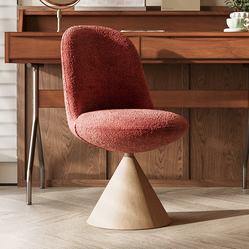 Modern Minimalist Curved Conical Jacquard Fabric Carbon Steel Vanity Stool Backrest Armless For Bedroom