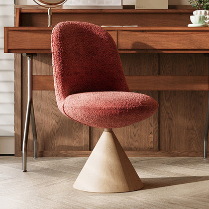 Modern Minimalist Curved Conical Jacquard Fabric Carbon Steel Vanity Stool Backrest Armless For Bedroom