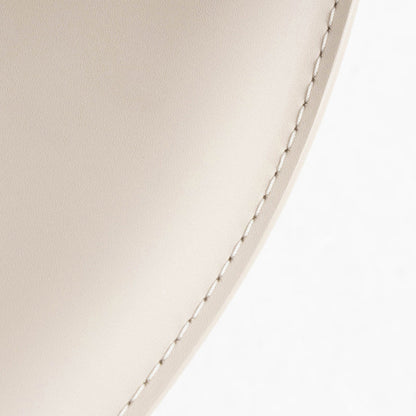 Modern Minimalist Curved Stainless Steel Faux Saddle Leather Bar Stool Backless Armless For Dining Room & Kitchen