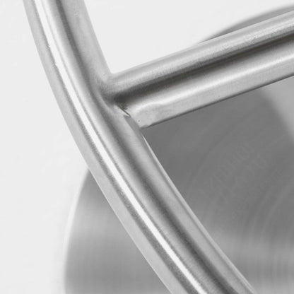 Modern Minimalist Curved Stainless Steel Faux Saddle Leather Bar Stool Backless Armless For Dining Room & Kitchen
