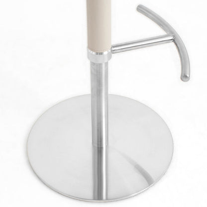 Modern Minimalist Curved Stainless Steel Faux Saddle Leather Bar Stool Backless Armless For Dining Room & Kitchen