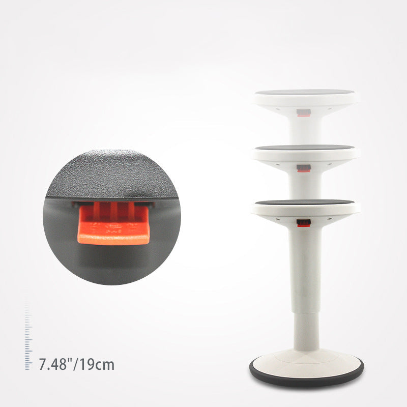 Modern Minimalist Cylindrical PU Leather Nylon Fiberglass Swivel Bar Stool Backless Armless For Dining Room & Kitchen
