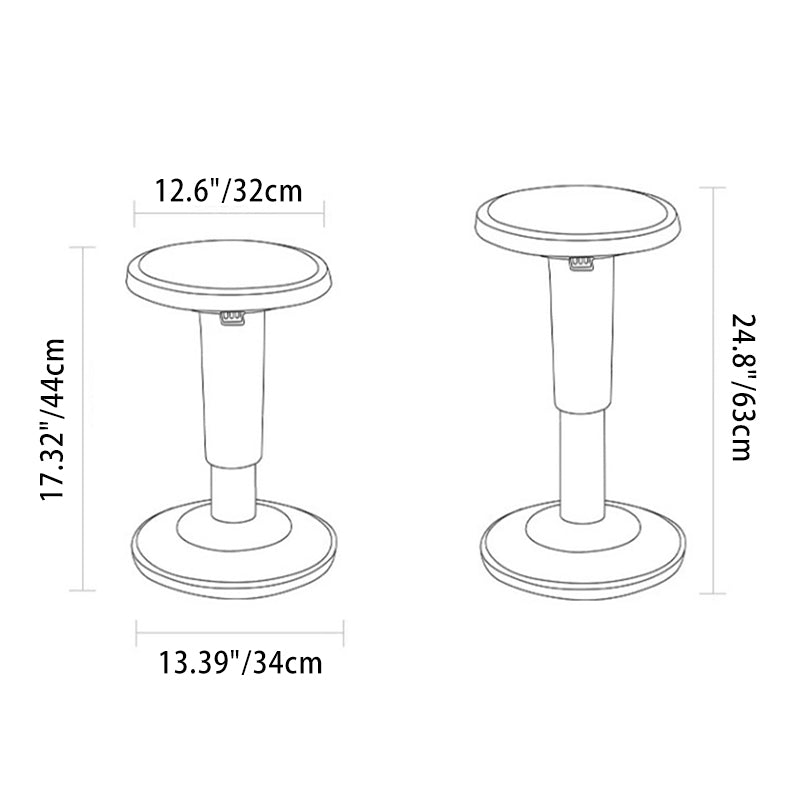 Modern Minimalist Cylindrical PU Leather Nylon Fiberglass Swivel Bar Stool Backless Armless For Dining Room & Kitchen