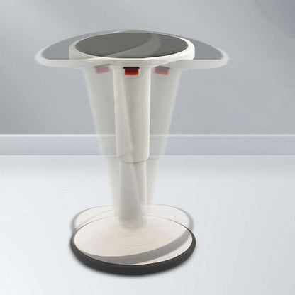 Modern Minimalist Cylindrical PU Leather Nylon Fiberglass Swivel Bar Stool Backless Armless For Dining Room & Kitchen