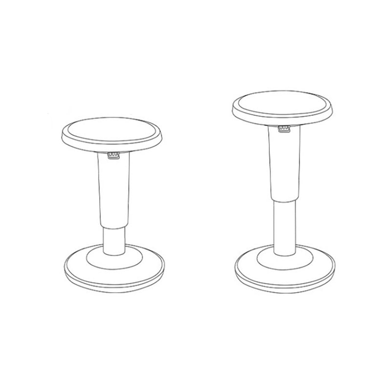 Modern Minimalist Cylindrical PU Leather Nylon Fiberglass Swivel Bar Stool Backless Armless For Dining Room & Kitchen