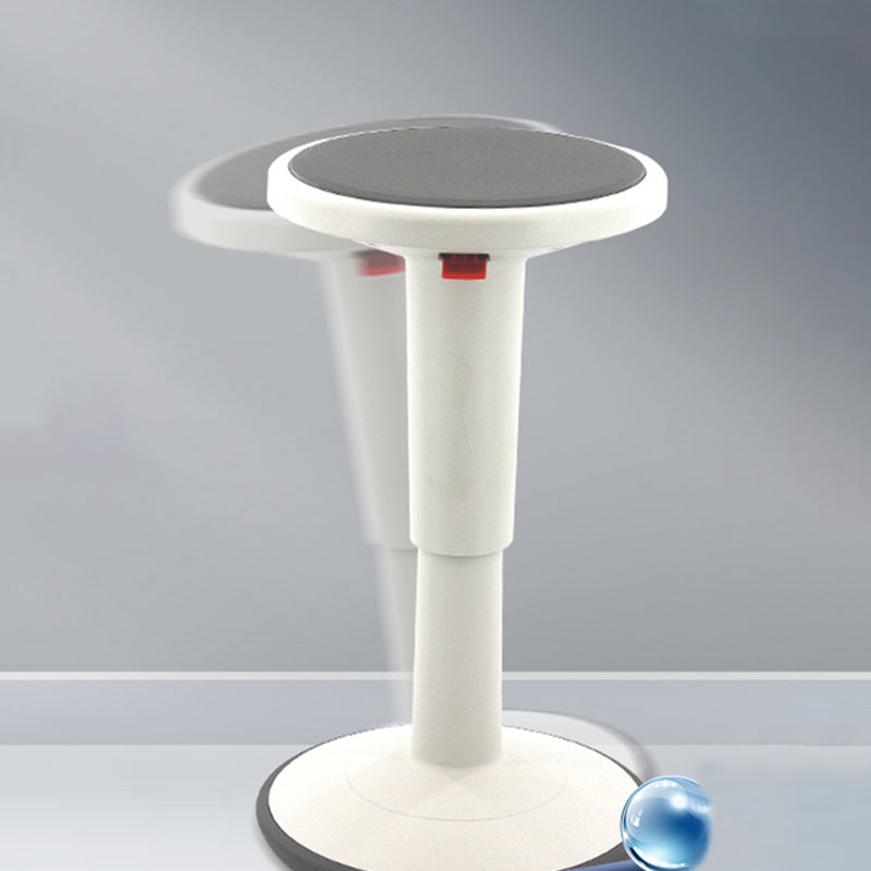 Modern Minimalist Cylindrical PU Leather Nylon Fiberglass Swivel Bar Stool Backless Armless For Dining Room & Kitchen