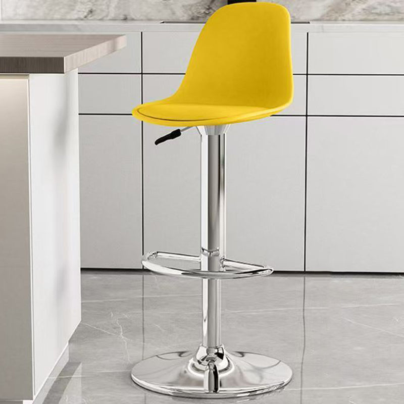 Modern Minimalist Curved PP Stainless Steel Artificial Leather Bar Stool Backrest Armless For Dining Room & Kitchen