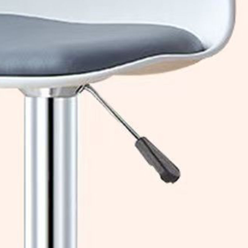 Modern Minimalist Curved PP Stainless Steel Artificial Leather Bar Stool Backrest Armless For Dining Room & Kitchen