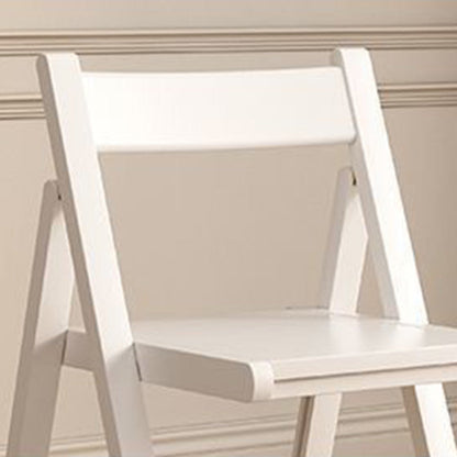 Modern Minimalist Triangular Rectangular Rubberwood Cat's Paw Leather Folding Dining Chair Backrest Armless For Dining Room & Kitchen