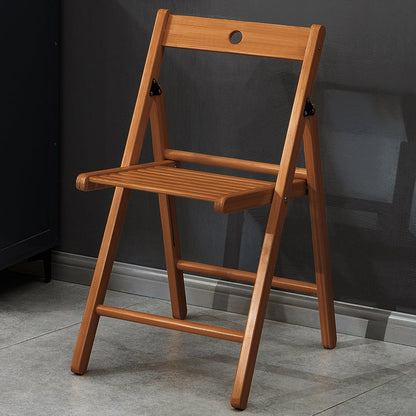 Traditional Chinese Rectangular Triangular Bamboo Folding Dining Chair Backrest Armless For Dining Room & Kitchen