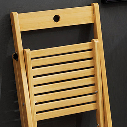 Traditional Chinese Rectangular Triangular Bamboo Folding Dining Chair Backrest Armless For Dining Room & Kitchen