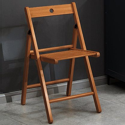 Traditional Chinese Rectangular Triangular Bamboo Folding Dining Chair Backrest Armless For Dining Room & Kitchen