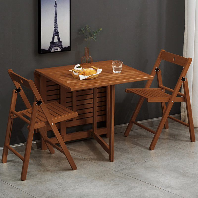 Traditional Chinese Rectangular Triangular Bamboo Folding Dining Chair Backrest Armless For Dining Room & Kitchen