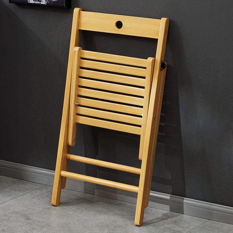 Traditional Chinese Rectangular Triangular Bamboo Folding Dining Chair Backrest Armless For Dining Room & Kitchen