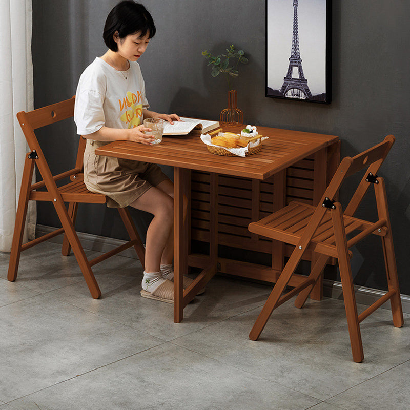 Traditional Chinese Rectangular Triangular Bamboo Folding Dining Chair Backrest Armless For Dining Room & Kitchen
