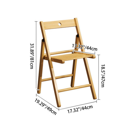 Traditional Chinese Rectangular Triangular Bamboo Folding Dining Chair Backrest Armless For Dining Room & Kitchen