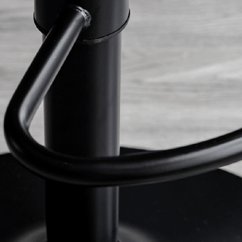 Modern Minimalist Curved Cylindrical PU Leather Iron Swivel Bar Stool Backrest Armless For Dining Room & Kitchen