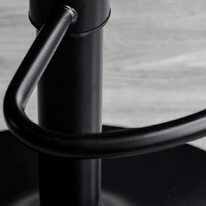 Modern Minimalist Curved Cylindrical PU Leather Iron Swivel Bar Stool Backrest Armless For Dining Room & Kitchen