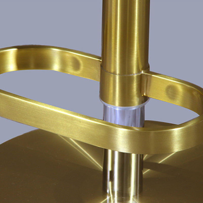 Contemporary Luxury Curved Rectangular Stainless Steel Velvet Bar Stool Backrest Armless For Dining Room & Kitchen