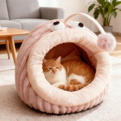 Contemporary Creative Lantern Fish Crystal Velvet PP Cotton Cat Bed Dog Bed For Bedroom