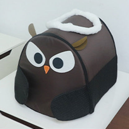 Contemporary Creative Owl Oxford Fabric Rabbit Plush Cat Bed For Bedroom