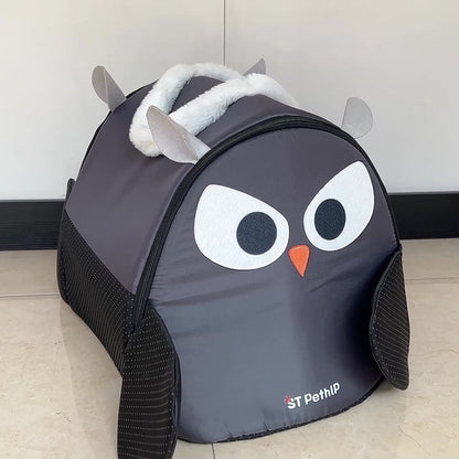 Contemporary Creative Owl Oxford Fabric Rabbit Plush Cat Bed For Bedroom