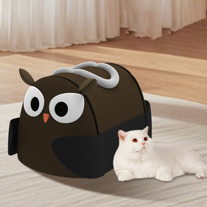 Contemporary Creative Owl Oxford Fabric Rabbit Plush Cat Bed For Bedroom