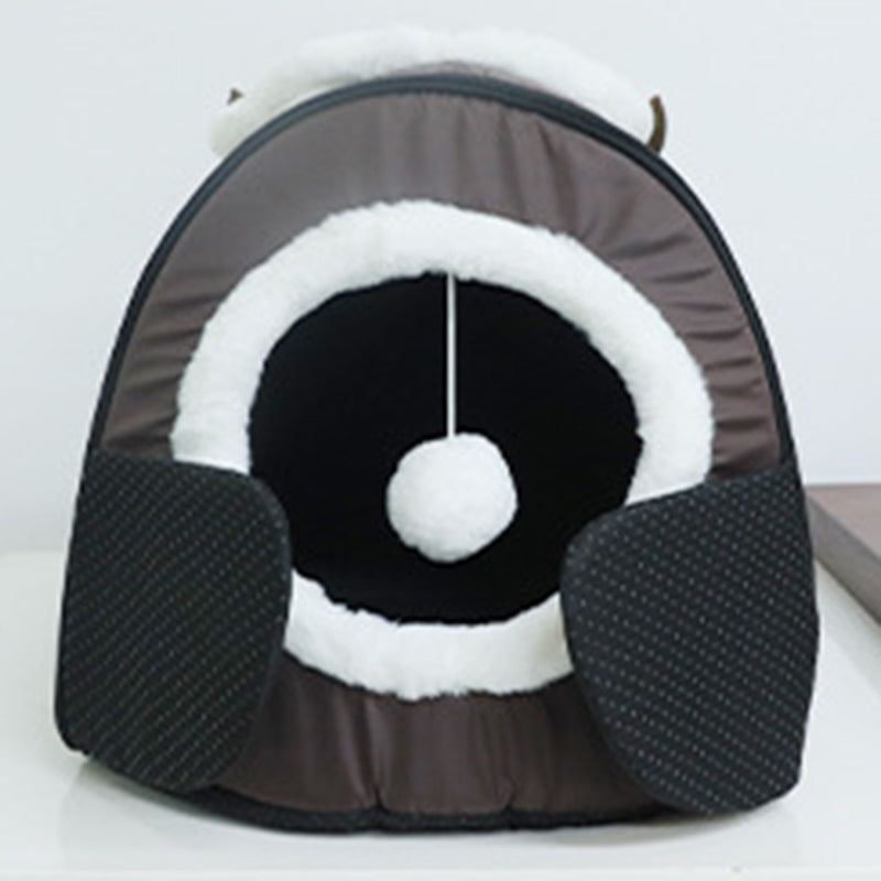 Contemporary Creative Owl Oxford Fabric Rabbit Plush Cat Bed For Bedroom