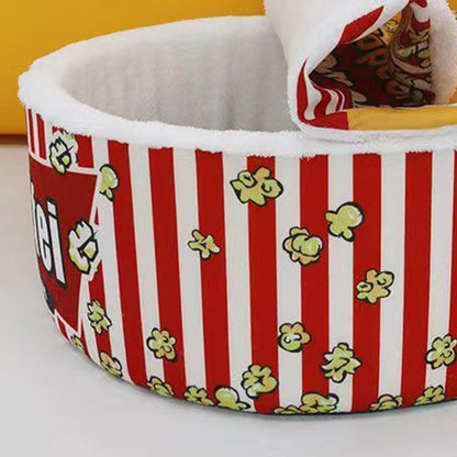 Contemporary Creative Cylindrical Popcorn Bucket Crystal Velvet Arctic Velvet Detachable Pet Bed Cat Bed For Bedroom