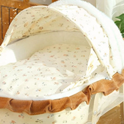 Traditional French Curved Rocking Cradle Sunshade Medium Density Fiberboard Fabric Pet Bed Cat Bed For Bedroom
