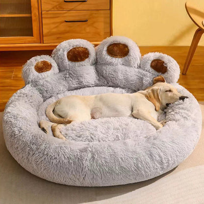 Contemporary Creative Round Claw-Shaped Arctic Velvet Plush Polyester Fiber Pet Bed Cat Bed For Bedroom
