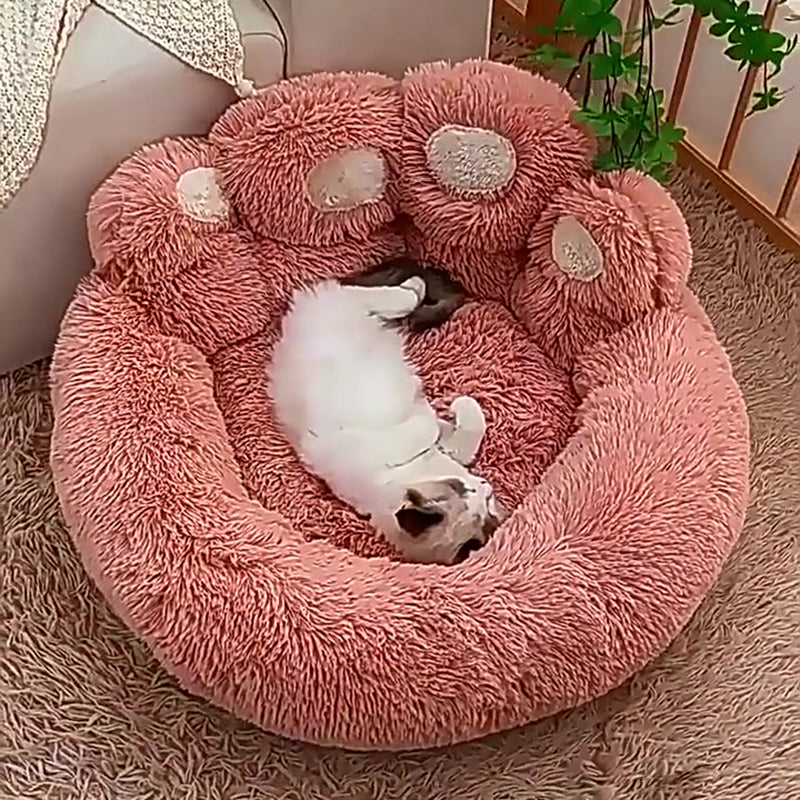 Contemporary Creative Round Claw-Shaped Arctic Velvet Plush Polyester Fiber Pet Bed Cat Bed For Bedroom