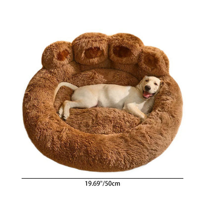 Contemporary Creative Round Claw-Shaped Arctic Velvet Plush Polyester Fiber Pet Bed Cat Bed For Bedroom
