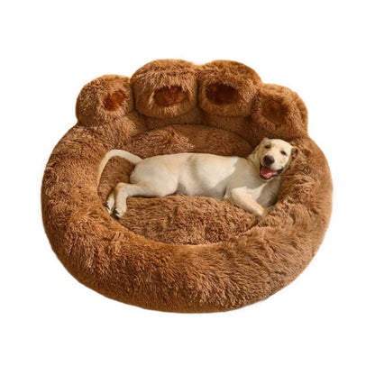 Contemporary Creative Round Claw-Shaped Arctic Velvet Plush Polyester Fiber Pet Bed Cat Bed For Bedroom