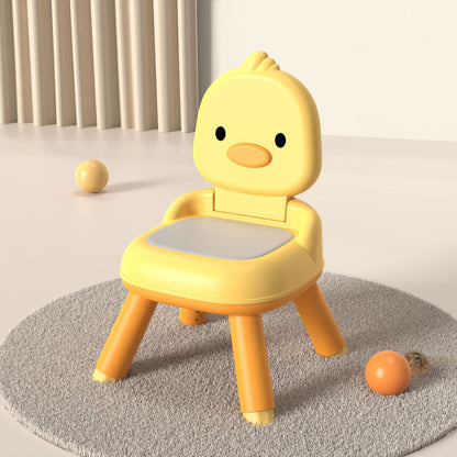 Contemporary Creative Round Duck-Shaped PP TPE PU Leather PVC Height-Adjustable Kids Dining Chair Backrest Armless For Dining Room & Kitchen