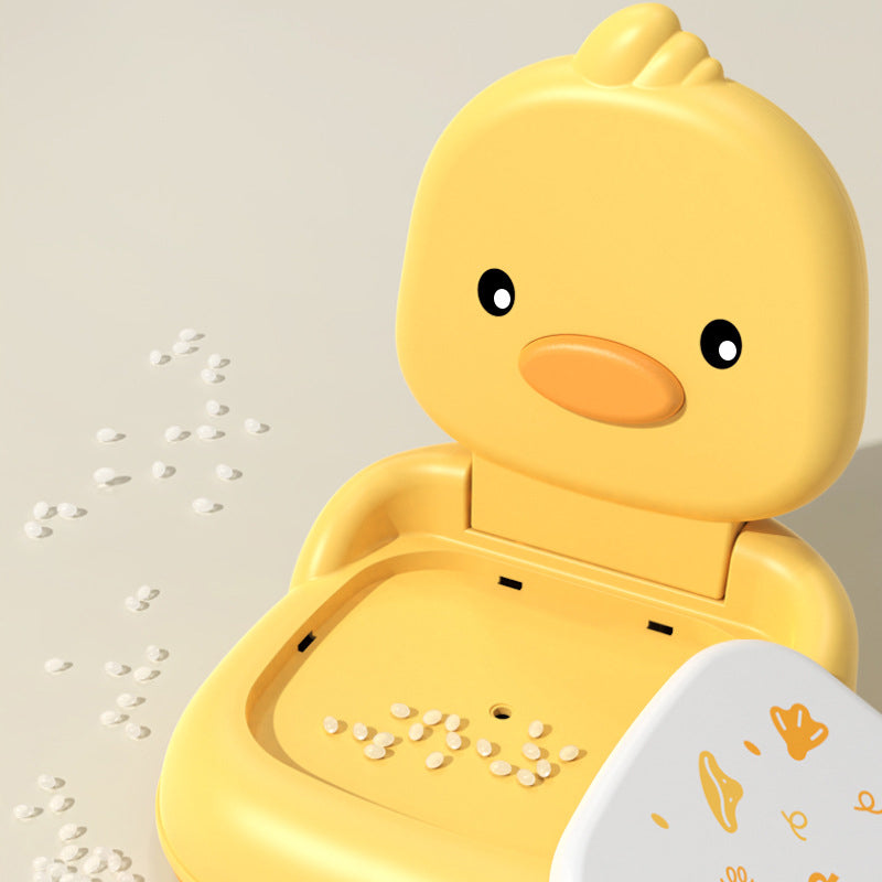 Contemporary Creative Round Duck-Shaped PP TPE PU Leather PVC Height-Adjustable Kids Dining Chair Backrest Armless For Dining Room & Kitchen