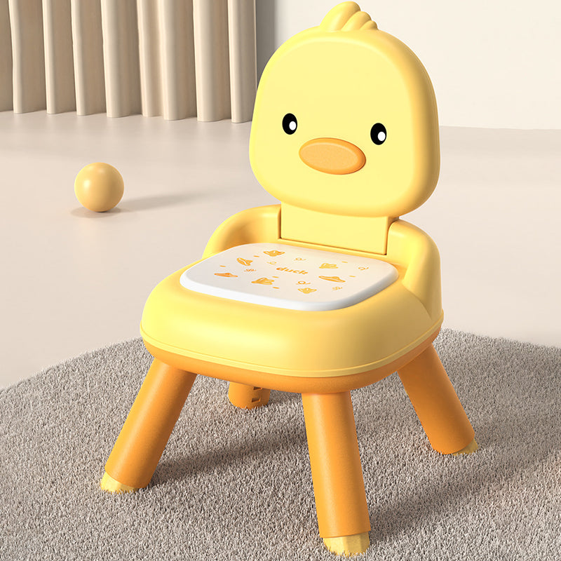 Contemporary Creative Round Duck-Shaped PP TPE PU Leather PVC Height-Adjustable Kids Dining Chair Backrest Armless For Dining Room & Kitchen