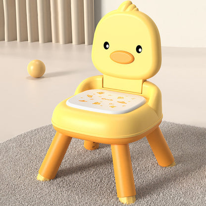 Contemporary Creative Round Duck-Shaped PP TPE PU Leather PVC Height-Adjustable Kids Dining Chair Backrest Armless For Dining Room & Kitchen