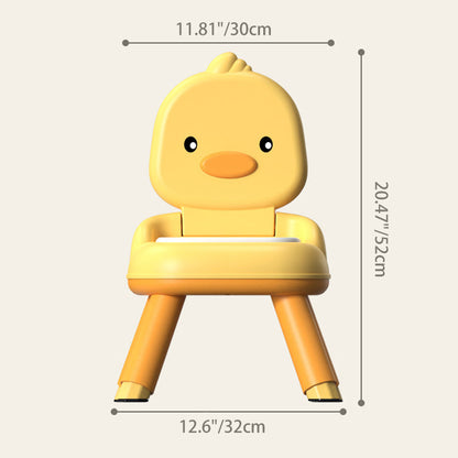 Contemporary Creative Round Duck-Shaped PP TPE PU Leather PVC Height-Adjustable Kids Dining Chair Backrest Armless For Dining Room & Kitchen