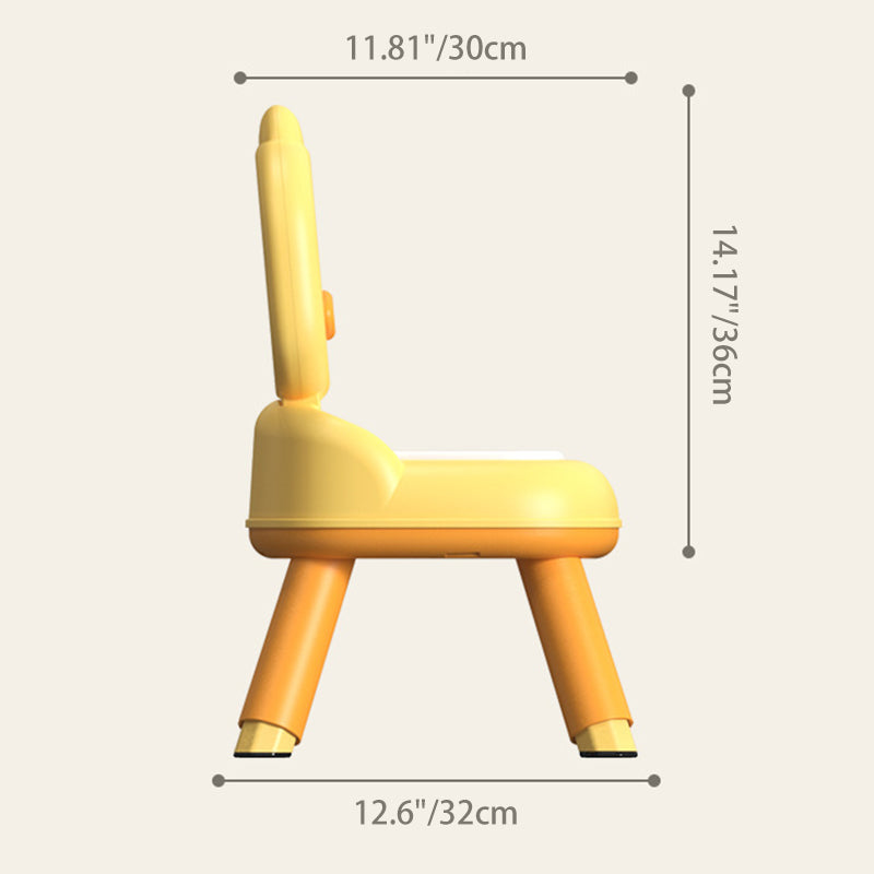 Contemporary Creative Round Duck-Shaped PP TPE PU Leather PVC Height-Adjustable Kids Dining Chair Backrest Armless For Dining Room & Kitchen