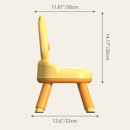Contemporary Creative Round Duck-Shaped PP TPE PU Leather PVC Height-Adjustable Kids Dining Chair Backrest Armless For Dining Room & Kitchen