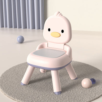 Contemporary Creative Round Duck-Shaped PP TPE PU Leather PVC Height-Adjustable Kids Dining Chair Backrest Armless For Dining Room & Kitchen