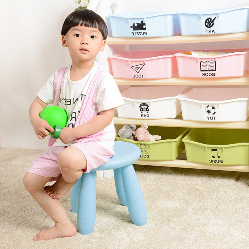 Modern Minimalist Cylindrical Kid PP Low Stool Backless Armless For Living Room