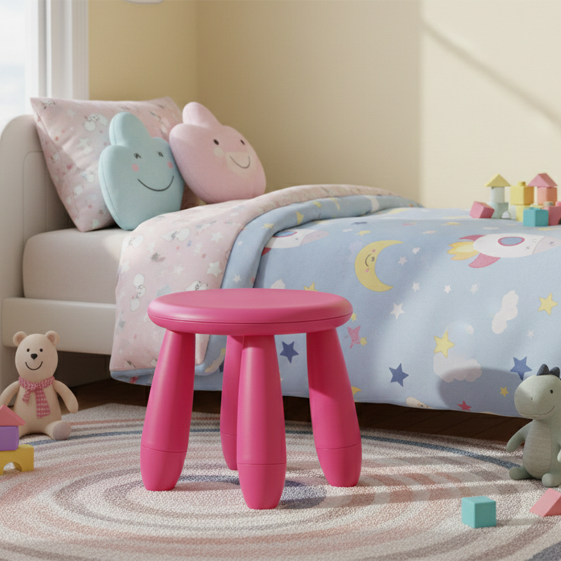 Modern Minimalist Cylindrical Kid PP Low Stool Backless Armless For Living Room