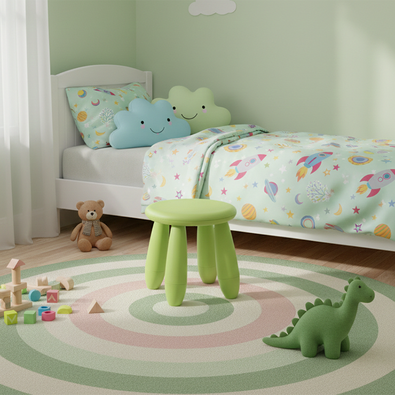 Modern Minimalist Cylindrical Kid PP Low Stool Backless Armless For Living Room