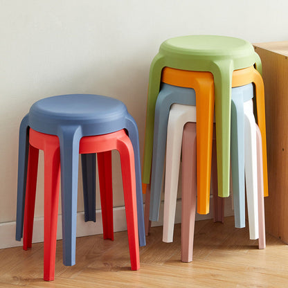 Modern Minimalist Cylindrical LHFPP Dining Chair Backless Armless For Dining Room & Kitchen
