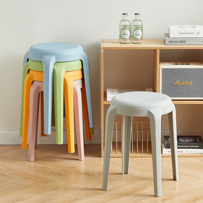 Modern Minimalist Cylindrical LHFPP Dining Chair Backless Armless For Dining Room & Kitchen